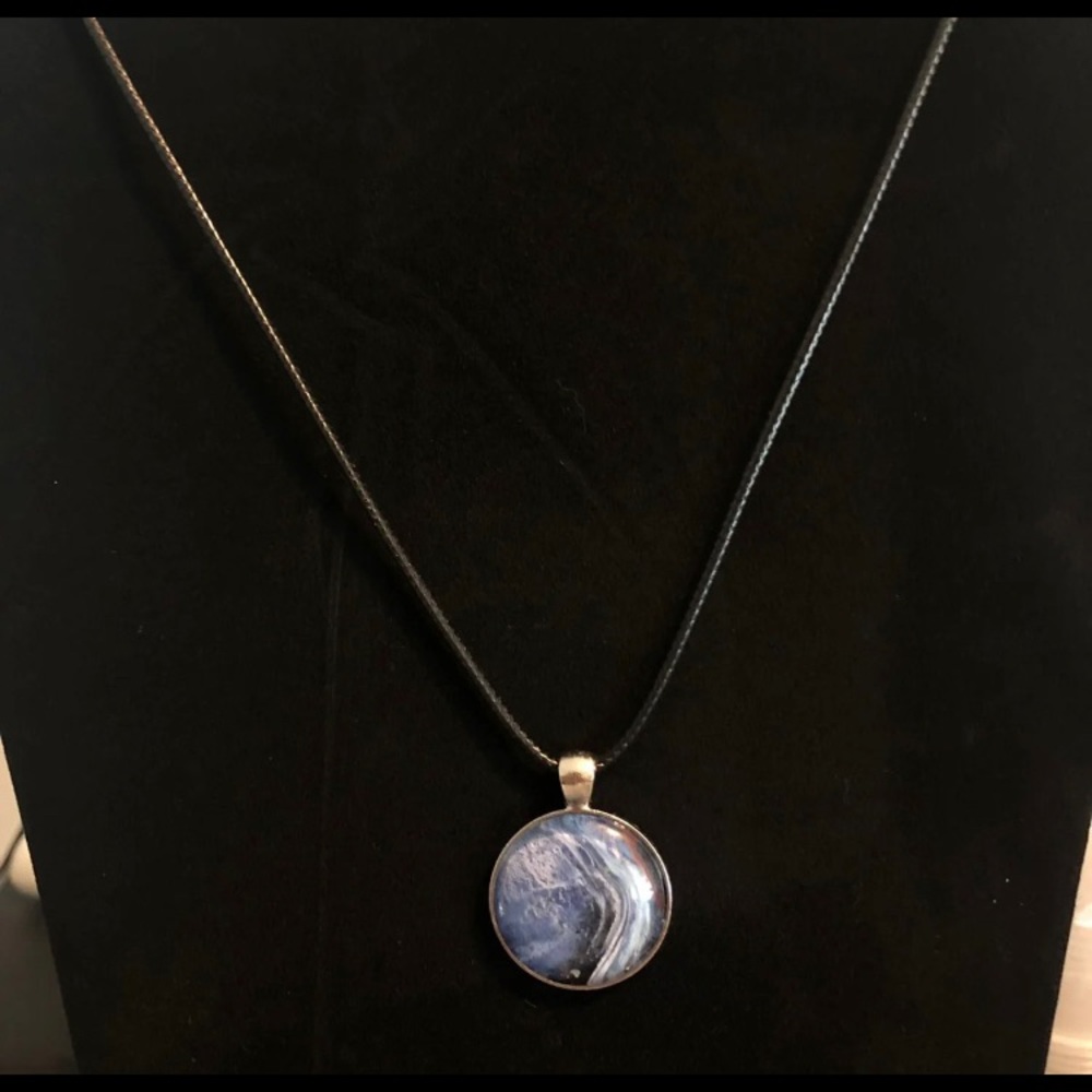 Handmade Boho Acrylic Skin Cabochon Pendant